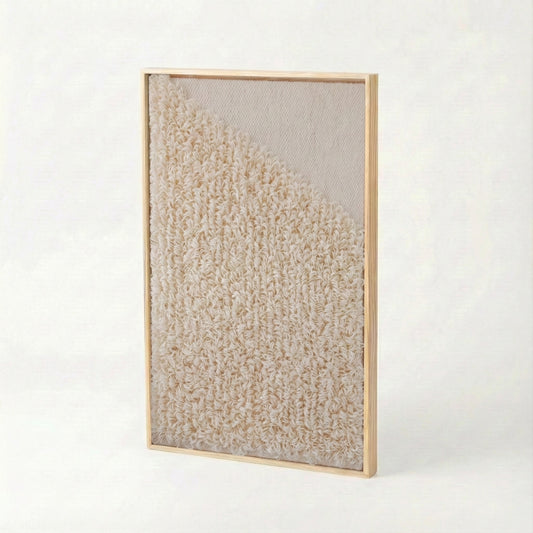 Framed 5 oak/pine wood-framed handwoven wool wall art by Lale Studio & Shop