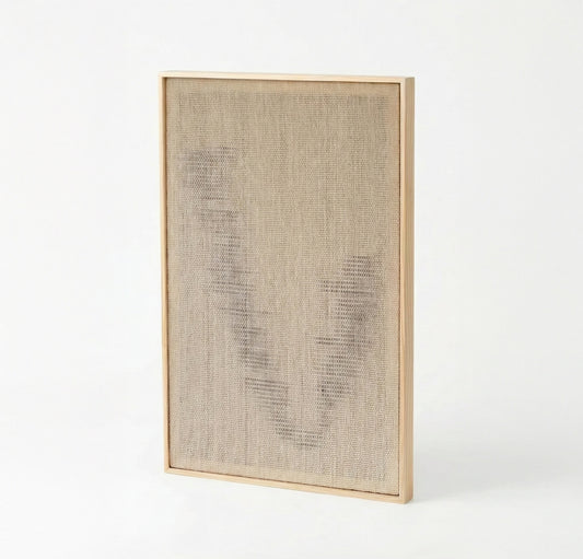 Huek oak/pine wood-framed handwoven wool wall art by Lale Studio & Shop