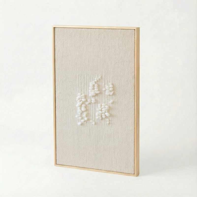 Klit - Framed Wall Tapestry – Natural Wool and Wood Art