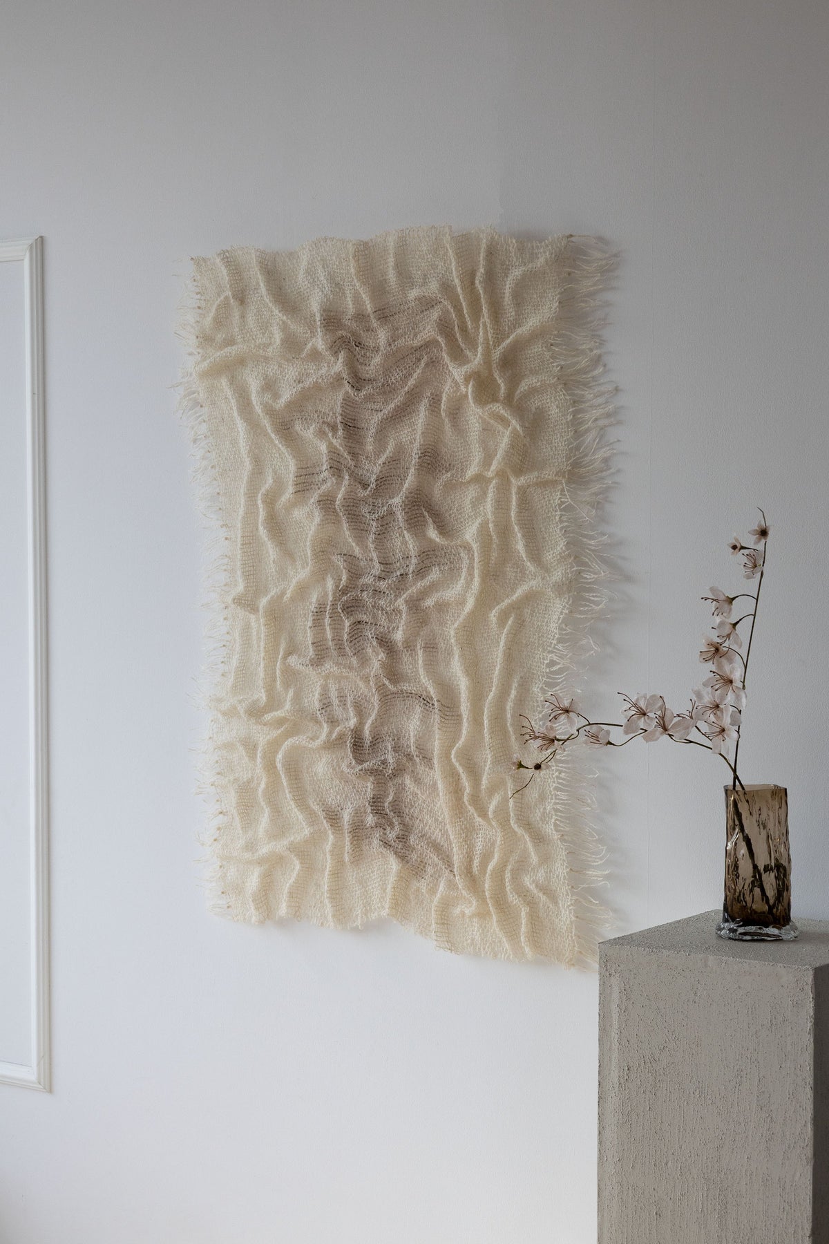 Close-up of Alveo wool weave texture and raised detail
