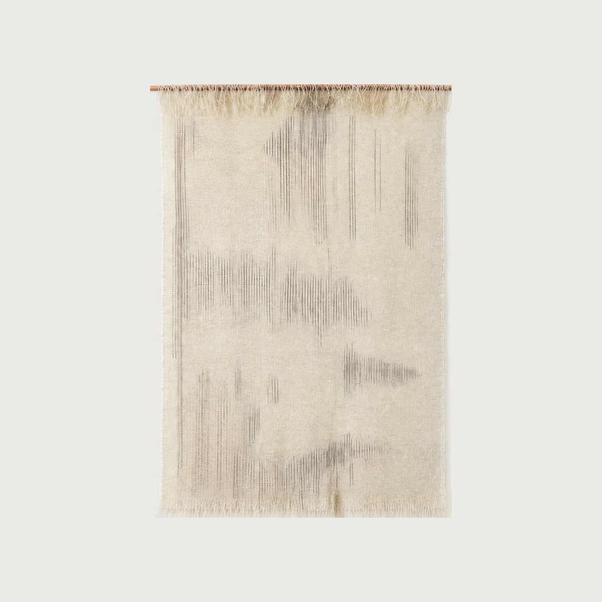 Tupe handwoven wool wall hanging beige and grey minimalist tapestry Lale Studio & Shop