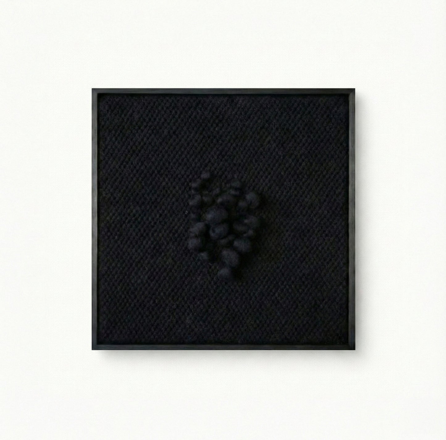 Enigma - Sculptural Framed Tapestry - Black Wool and Wood Art