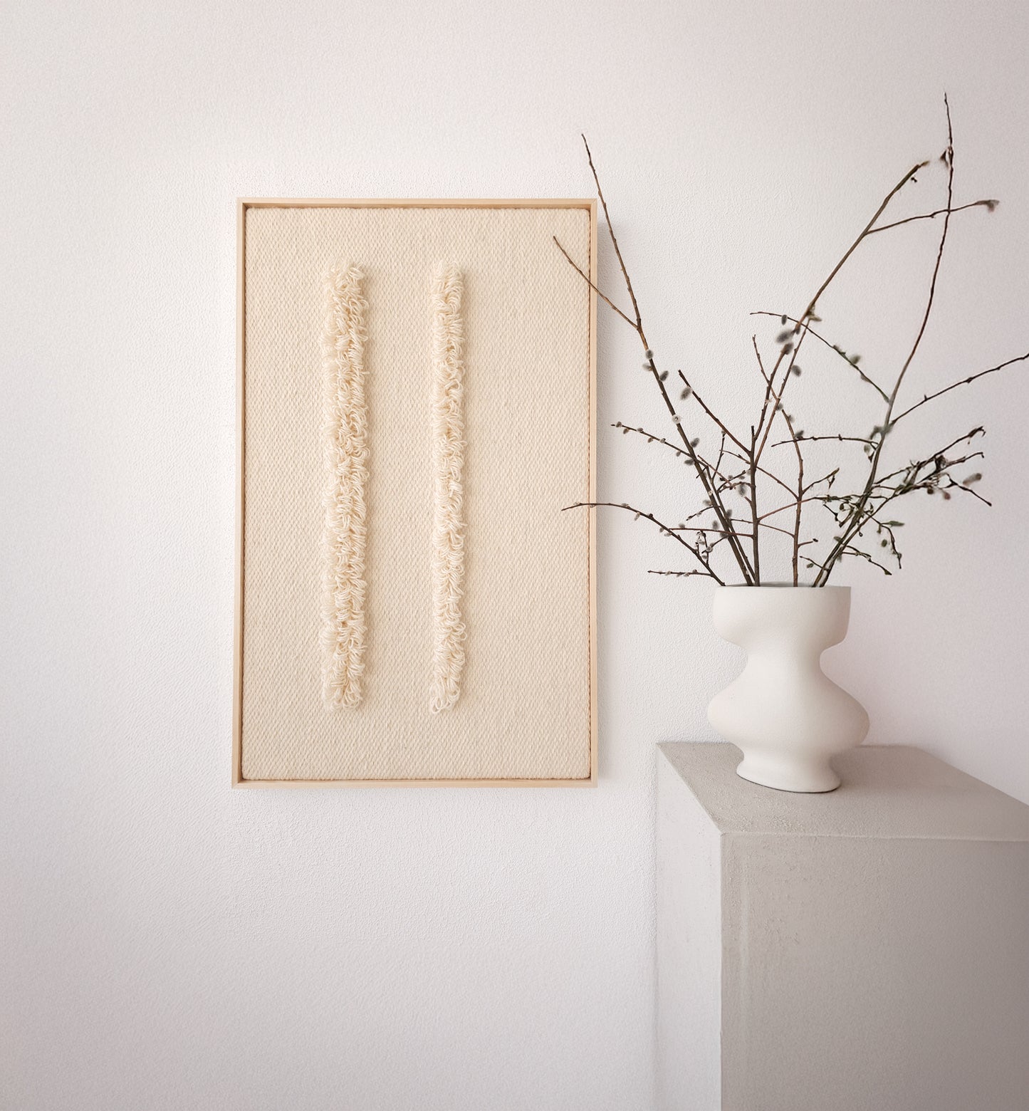 Framed 6 - Woven Loops - Wall Hanging