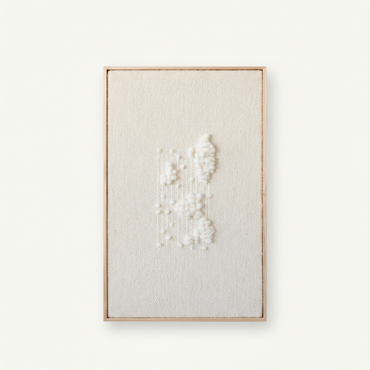 Klit - Framed Wall Tapestry – Natural Wool and Wood Art