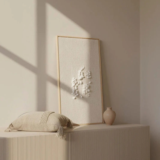 Klit - Framed Wall Tapestry – Natural Wool and Wood Art