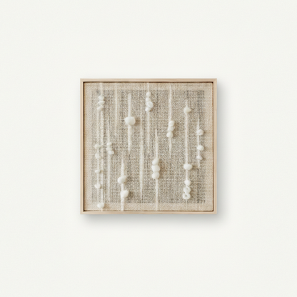 Olit - Minimalist Framed Wall Tapestry - Natural Wool and Wood Art