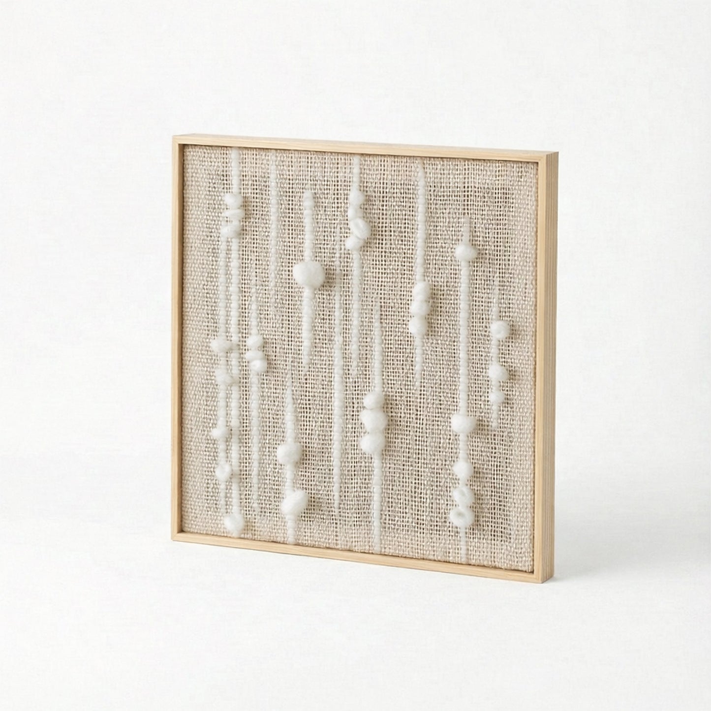 Olit - Minimalist Framed Wall Tapestry - Natural Wool and Wood Art