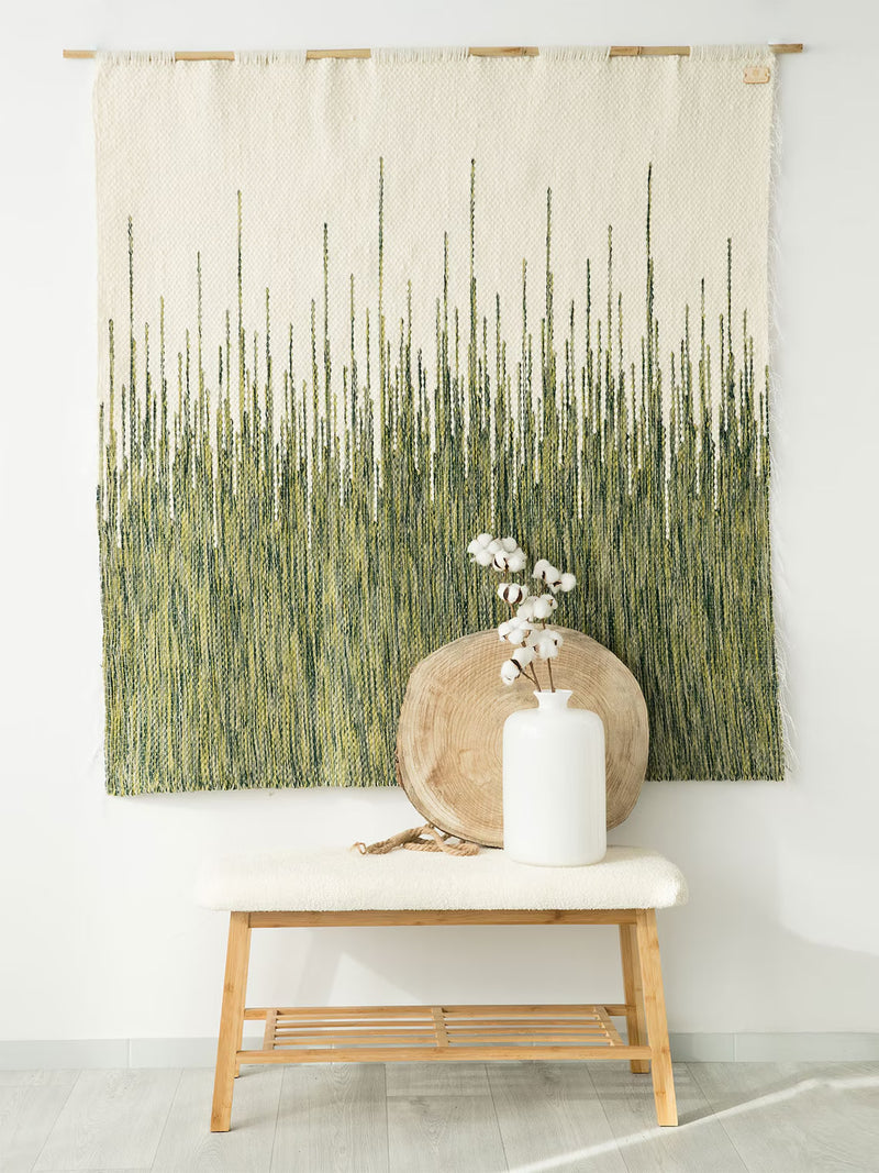 Green Big Wool Zig Zag - Woven Decor