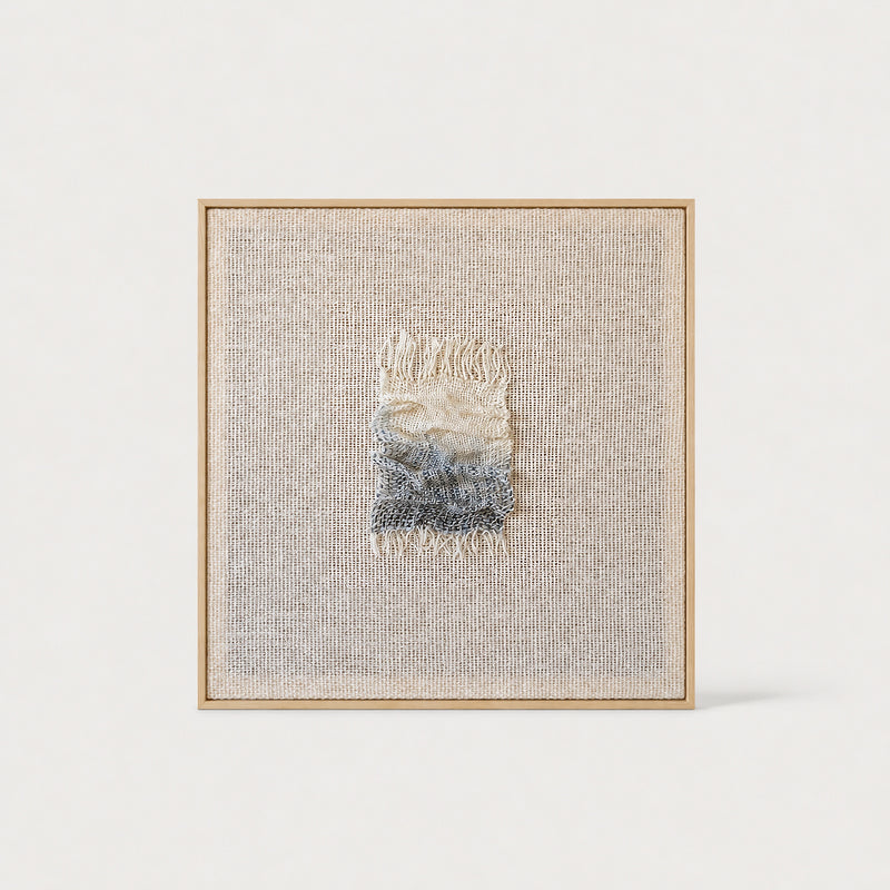 Aestus oak/pine wood-framed handwoven wool wall art by Lale Studio & Shop