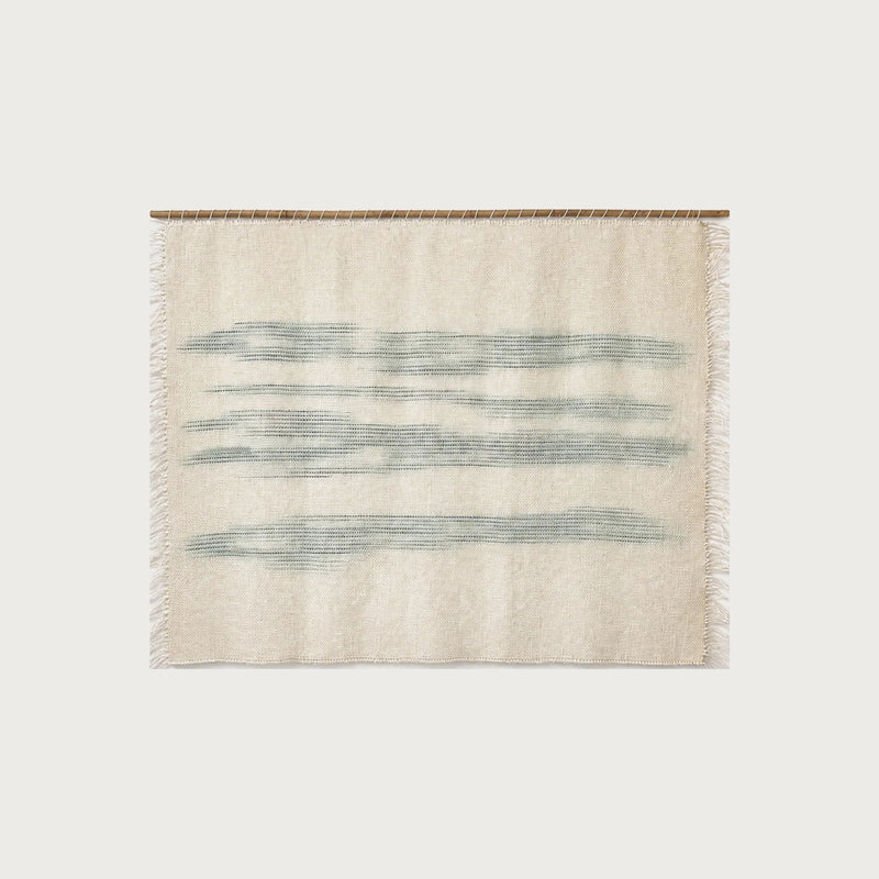 A'La Matcha handwoven wool wall hanging green and natural tapestry Lale Studio & Shop