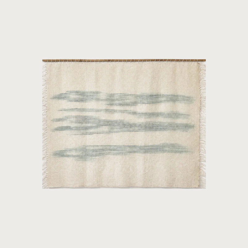 A'La Matcha handwoven wool wall hanging green and natural tapestry Lale Studio & Shop