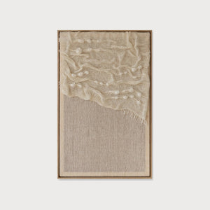 Aura luminous handwoven two-ply wool textile sculpture in a solid wooden frame by Lale Studio & Shop