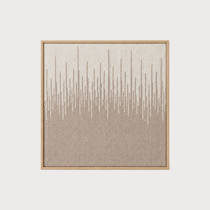Balanse handwoven two-ply wool wall art in a solid wooden frame by Lale Studio & Shop