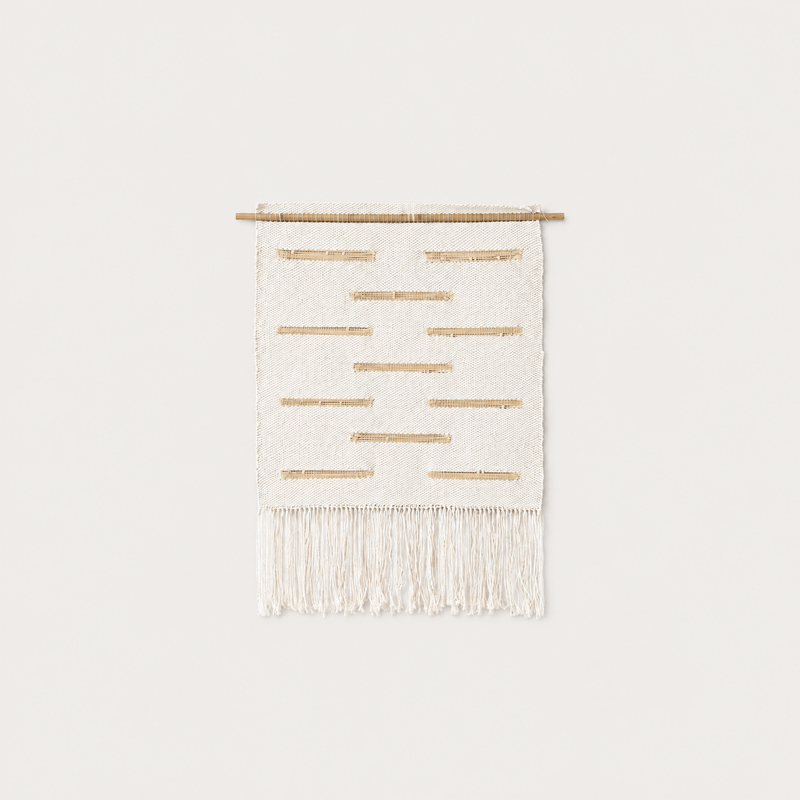 Bambu Viivoja handwoven cotton wall hanging natural tapestry Lale Studio & Shop