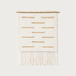 Bambu Viivoja handwoven cotton wall hanging natural tapestry Lale Studio & Shop