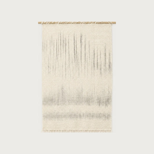 Bruine handwoven wool wall hanging natural fringe tapestry Lale Studio & Shop