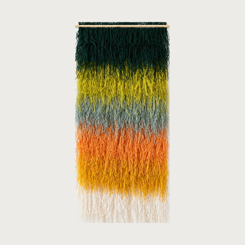 Calaia handwoven wool wall hanging shaggy ombre tapestry Lale Studio & Shop