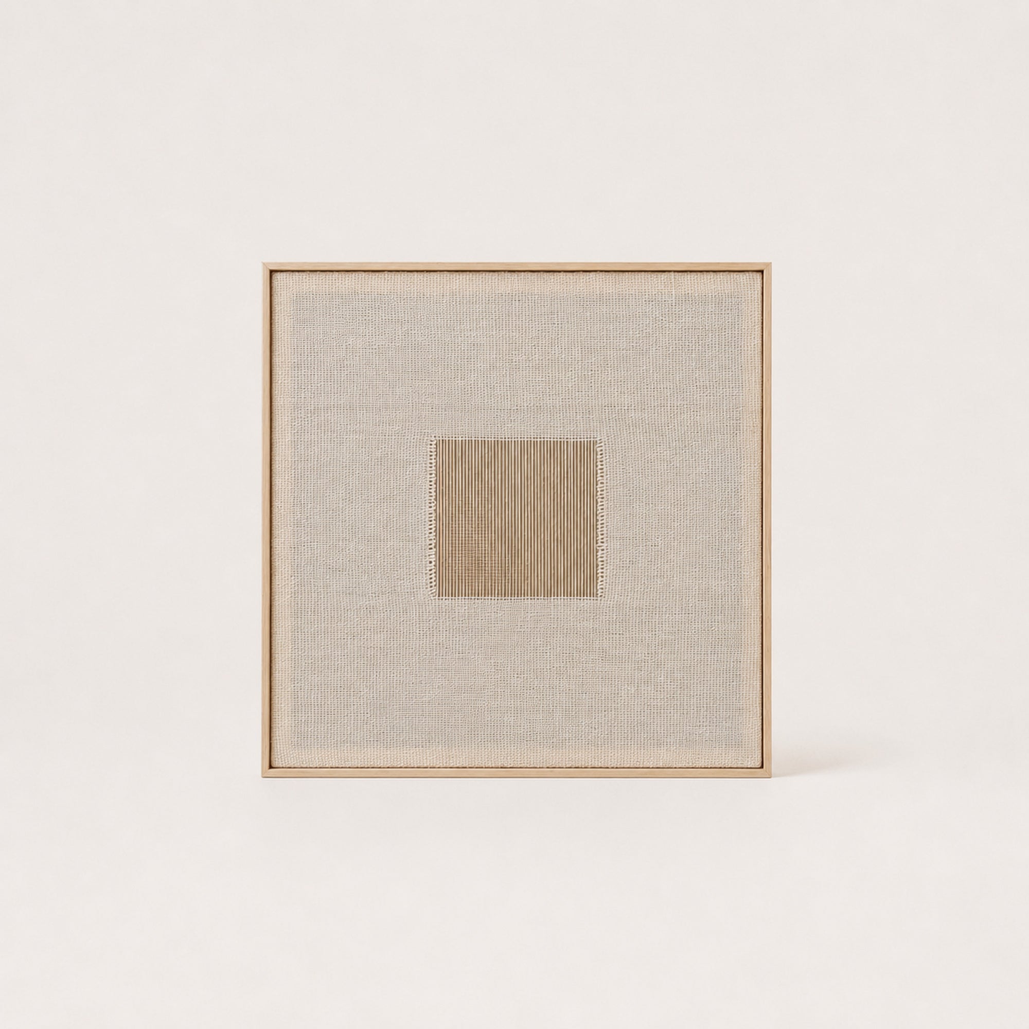 Diskuer oak/pine wood-framed handwoven wool wall art by Lale Studio & Shop