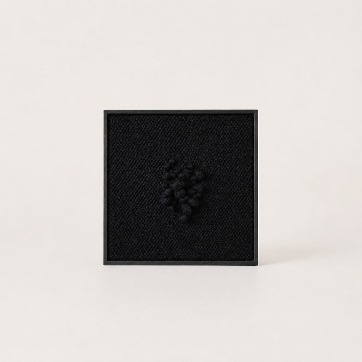 Enigma - Sculptural Framed Tapestry - Black Wool and Wood Art