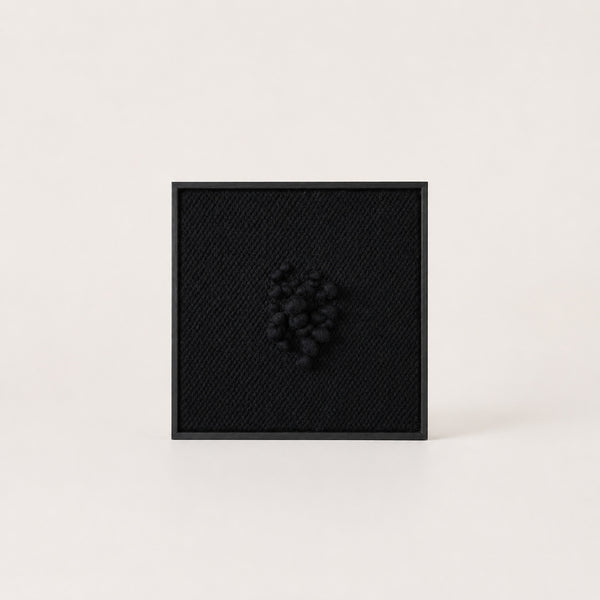 Enigma - Sculptural Framed Tapestry - Black Wool and Wood Art