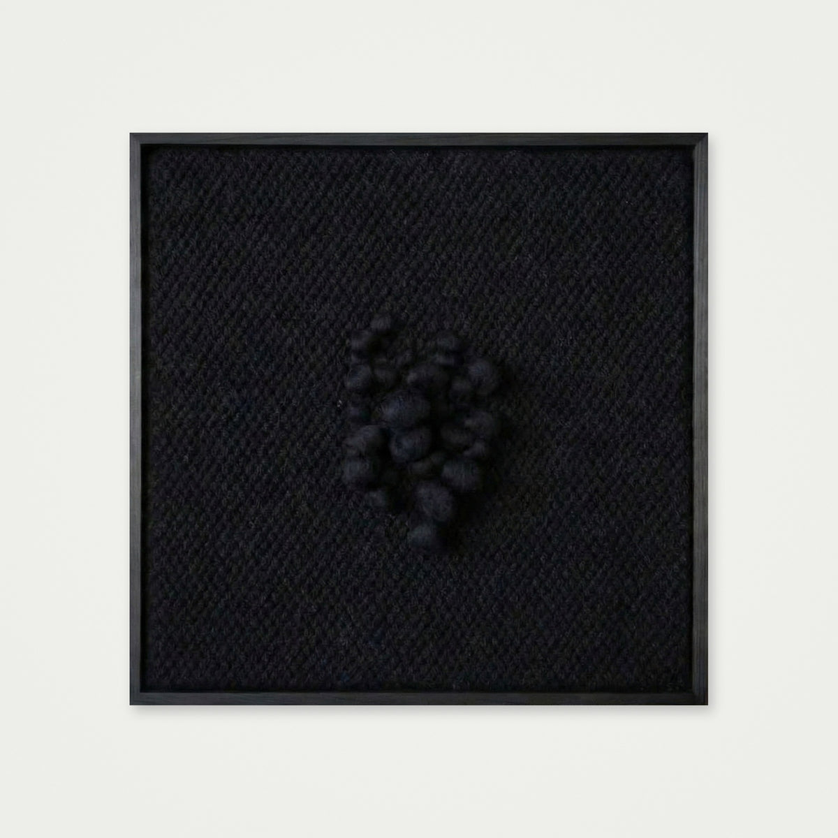 Enigma - Sculptural Framed Tapestry - Black Wool and Wood Art