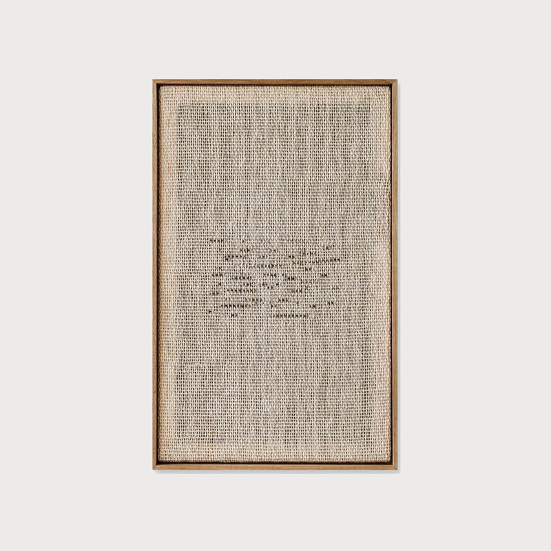 Flun handwoven two-ply wool wall decoration in a solid wooden frame by Lale Studio & Shop