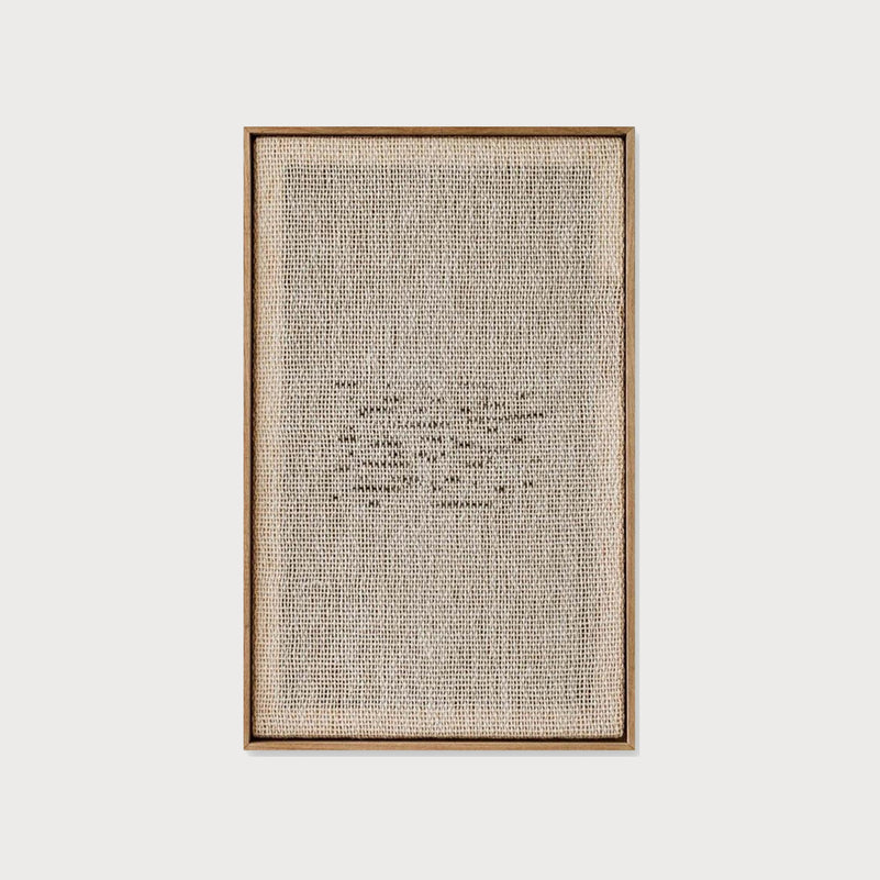 Flun handwoven two-ply wool wall decoration in a solid wooden frame by Lale Studio & Shop
