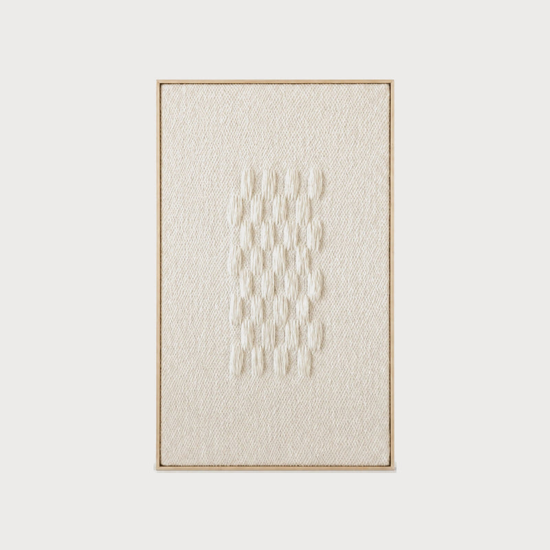 Framed II handwoven two-ply wool tapestry in a solid wooden frame by Lale Studio & Shop