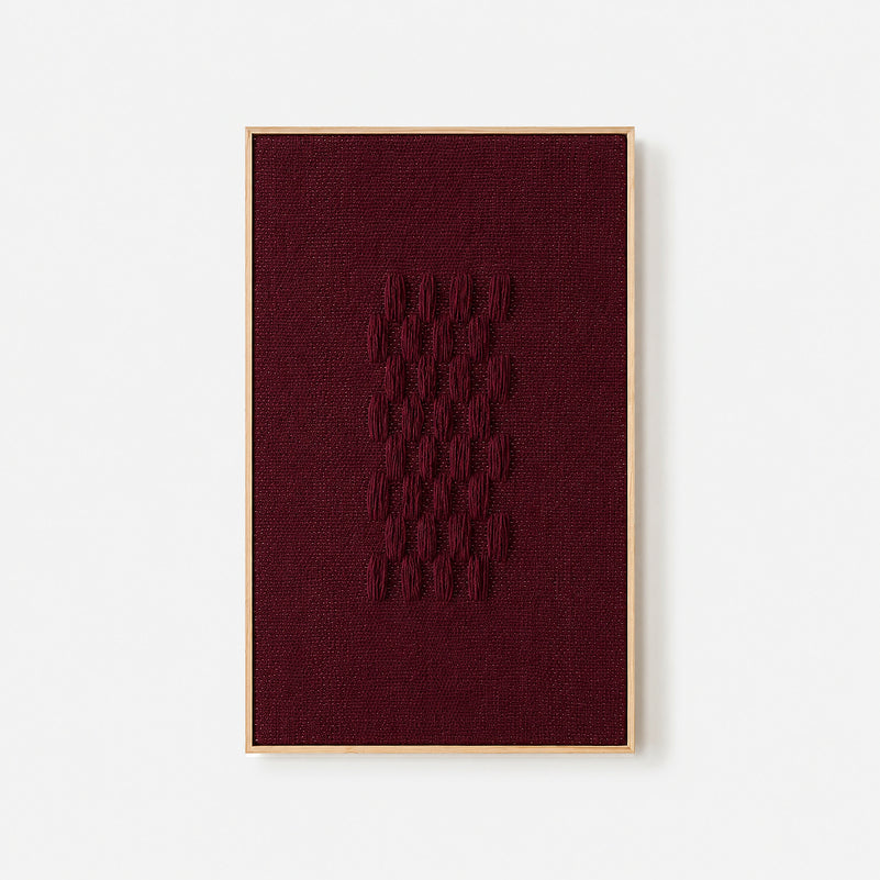 Framed II Wine – Woll-Wandbehang in Bordeaux