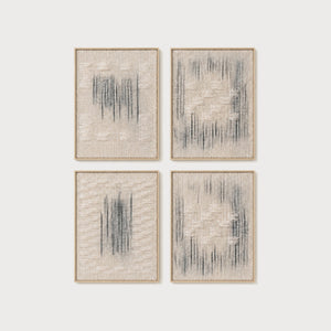 Framed Set handwoven two-ply wool tapestry in a slim wood frame, framed textile wall art by Lale Studio & Shop
