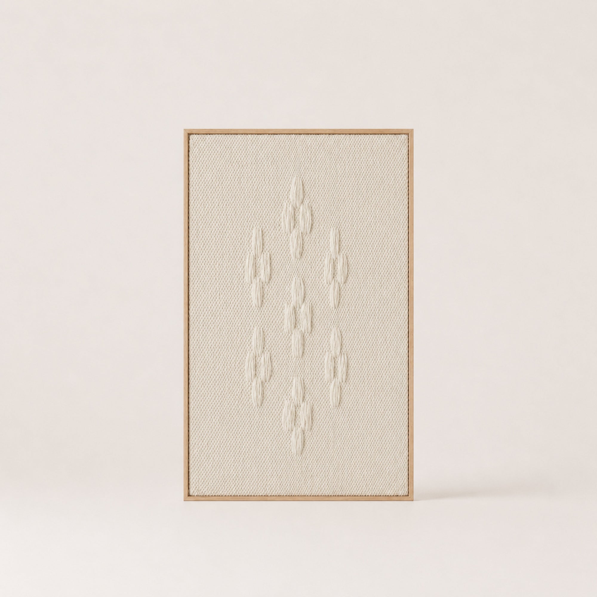 Framed 8 oak/pine wood-framed handwoven wool wall art by Lale Studio & Shop