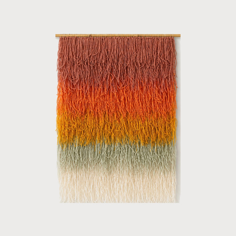 Gerbena handwoven multicolour ombre shaggy two-ply wool wall hanging by Lale Studio & Shop