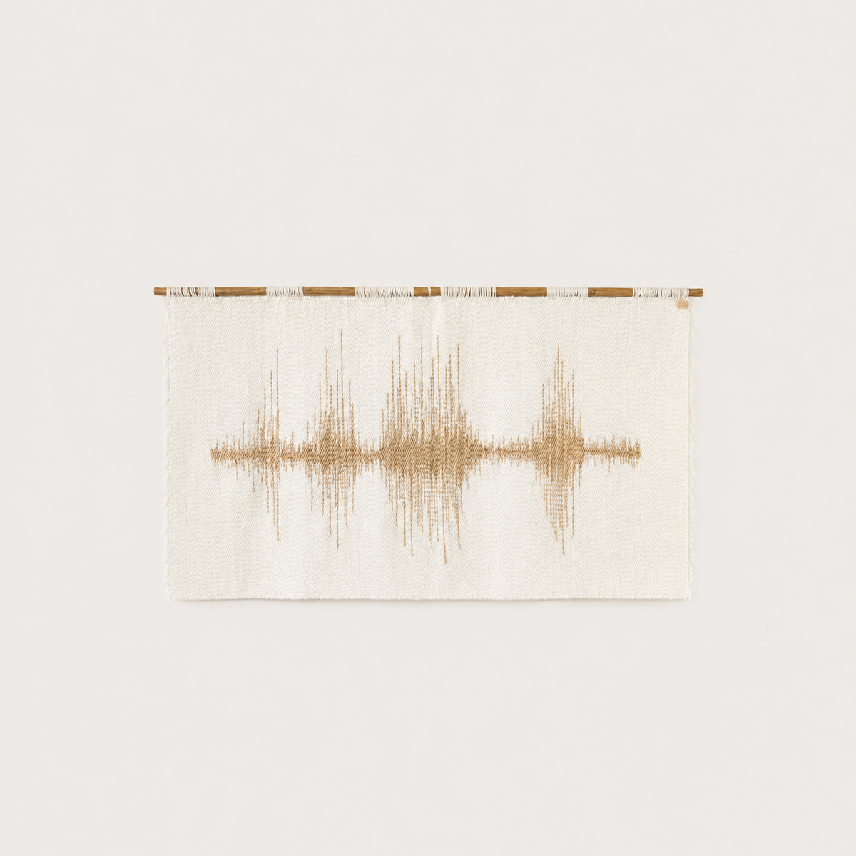 Gold Music handwoven wool wall hanging gold soundwave tapestry Lale Studio & Shop