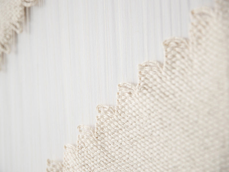Hagdan natural cotton wall hanging, full view of the architectural staircase geometry — Lale Studio & Shop