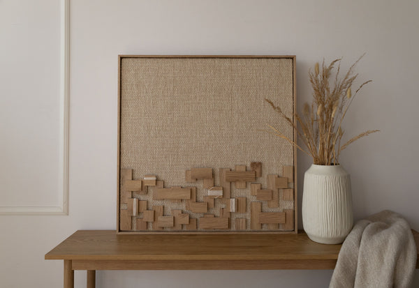 Horizon handwoven wool wall art, view 8