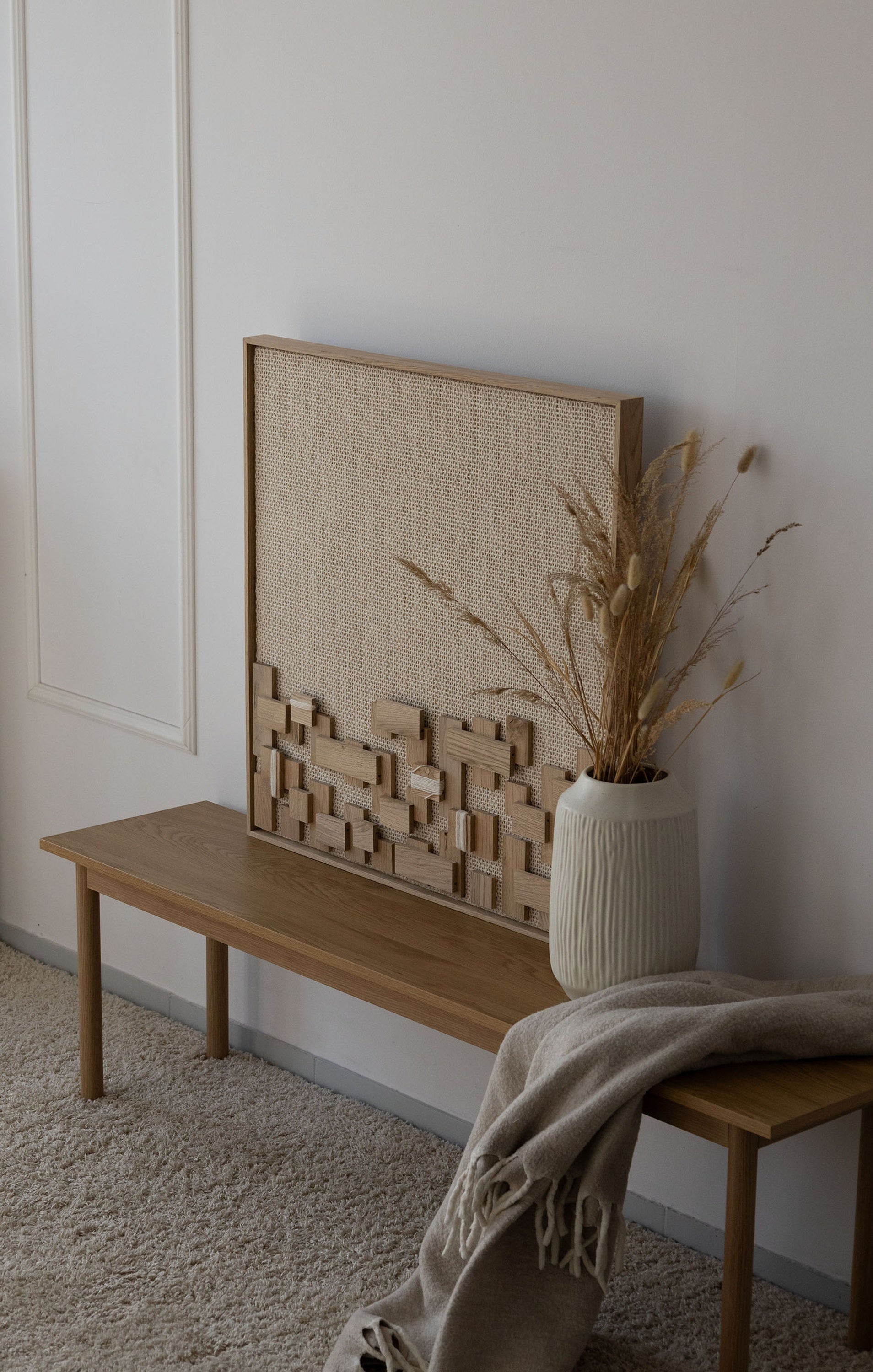 Horizon - Mixed Media Wood Tapestry - Japandi Wall Art – Lale