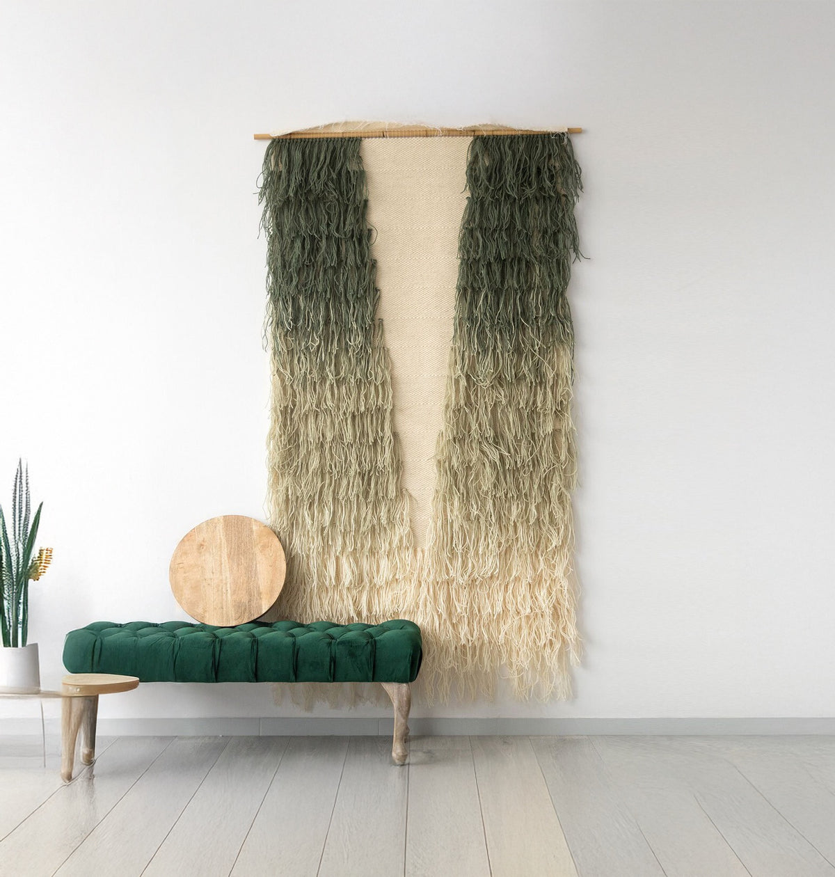 Zafer rod-mounted handwoven wool wall art by Lale Studio & Shop