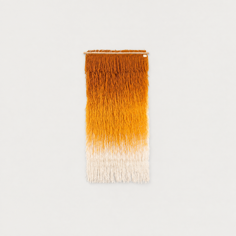 Saule handwoven wool wall hanging amber ombre tapestry Lale Studio & Shop
