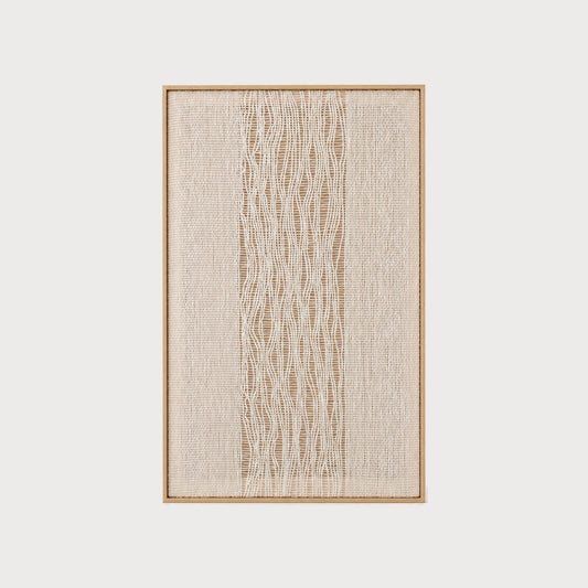 Imperfectio I handwoven two-ply wool tapestry in a slim wood frame, framed textile wall art by Lale Studio & Shop