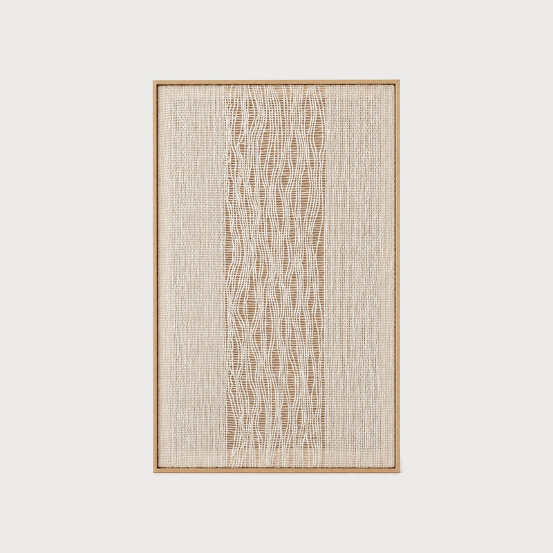 Imperfectio I handwoven two-ply wool tapestry in a slim wood frame, framed textile wall art by Lale Studio & Shop