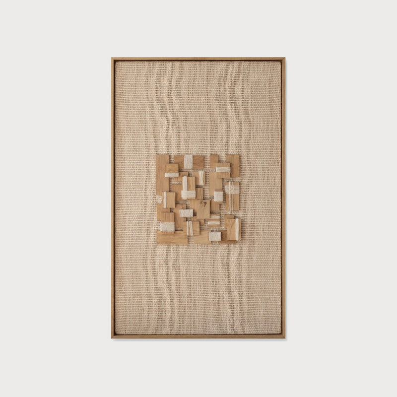 Inlay wood mosaic wall art, natural wood tones, handcrafted wall decoration by Lale Studio & Shop
