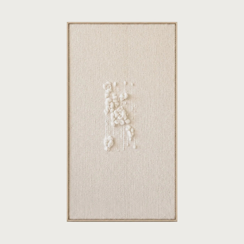 Klit framed handwoven wool wall art natural wood Lale Studio & Shop