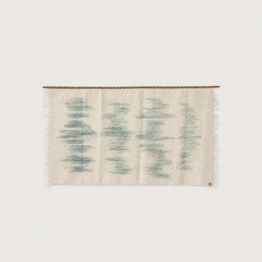 Matcha handwoven wool wall hanging natural wabi sabi tapestry Lale Studio & Shop