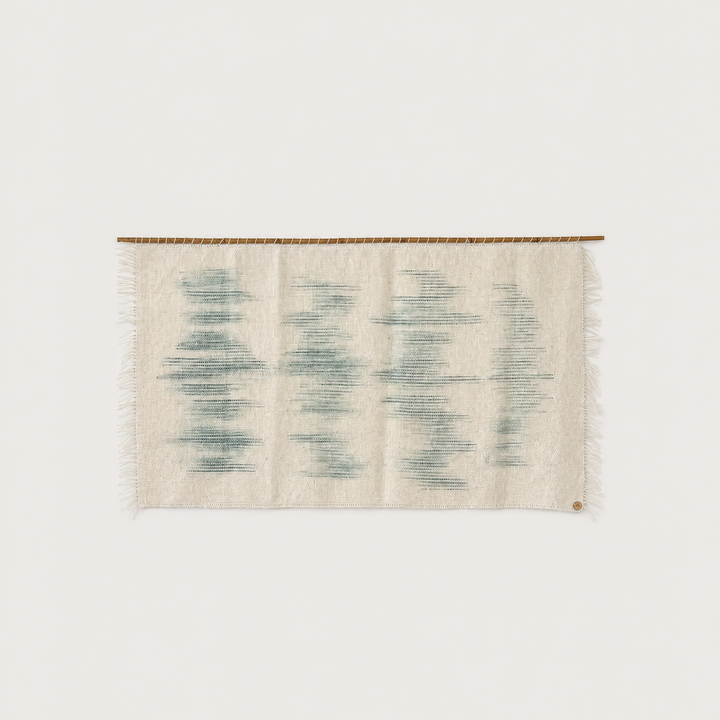 Matcha handwoven wool wall hanging natural wabi sabi tapestry Lale Studio & Shop