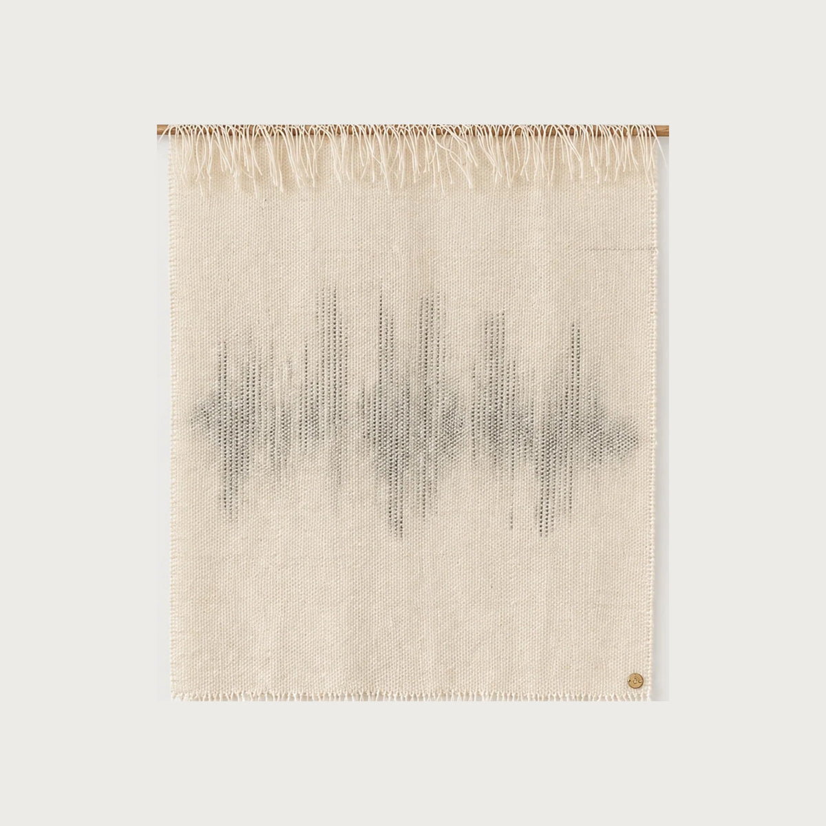 Misty Music handwoven wool wall hanging grey and natural tapestry Lale Studio & Shop