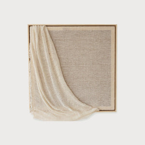 Musa handwoven two-ply wool wall art draped over a solid pine frame, Aera collection by Lale Studio & Shop