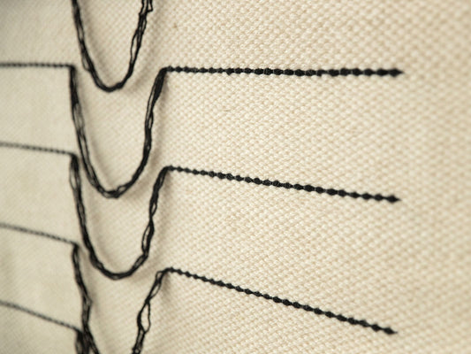 Naia woven wall hanging styled in a modern boho living room