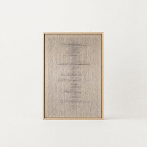 Njolle handwoven wool tapestry in raw white and grey with a subtle hand-painted dip-dye, in a solid pine frame, framed textile wall art by Lale Studio & Shop