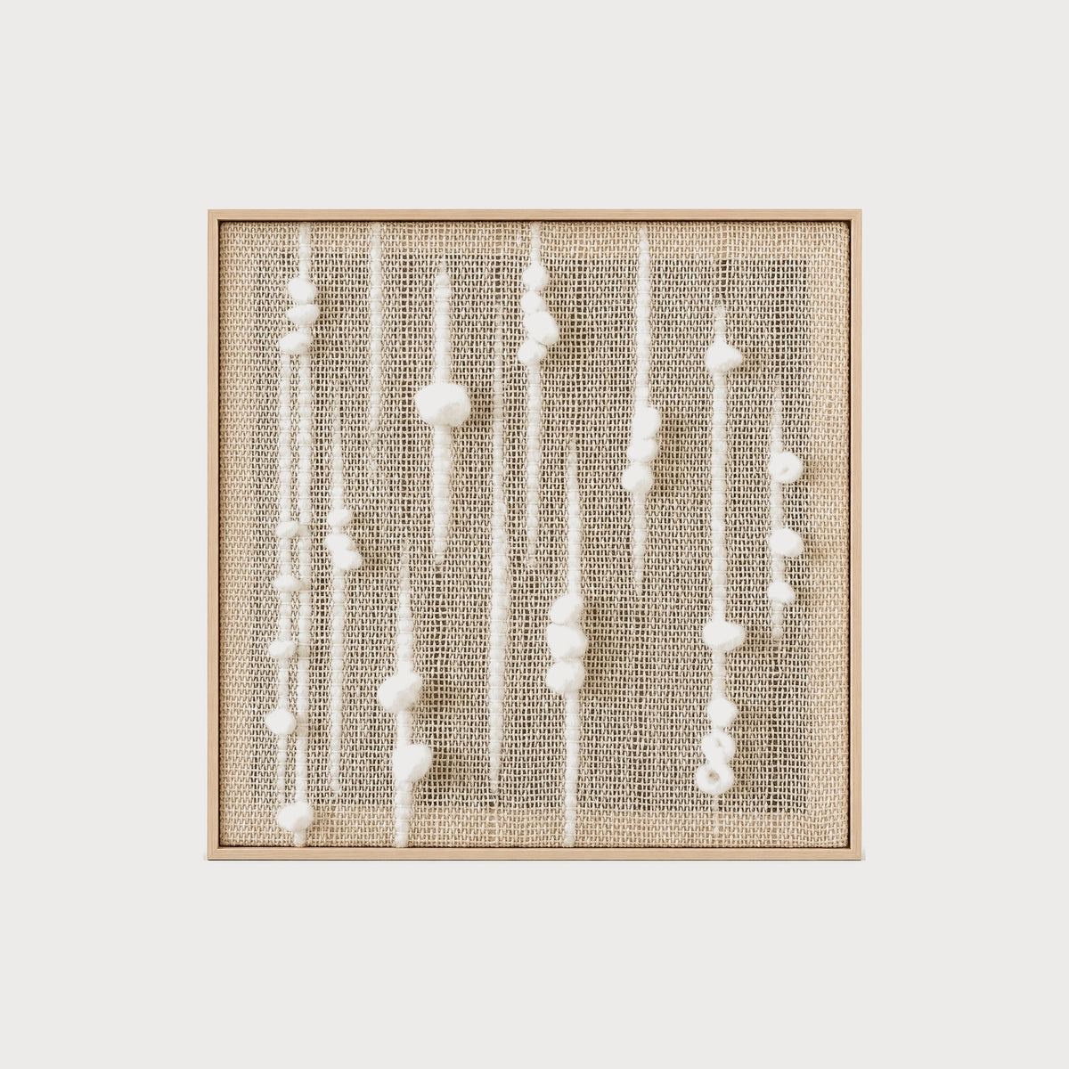 Olit - Minimalist Framed Wall Tapestry - Natural Wool and Wood Art
