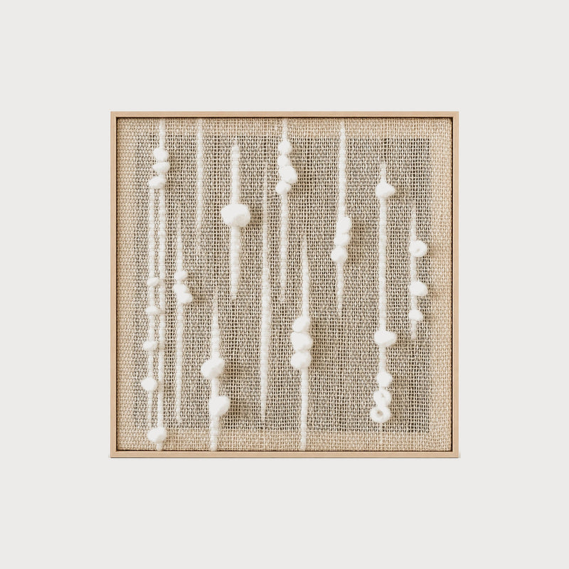 Olit - Minimalist Framed Wall Tapestry - Natural Wool and Wood Art